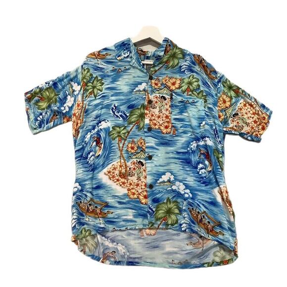 Hawaiian ocean button down  shirt - Picture 1 of 4